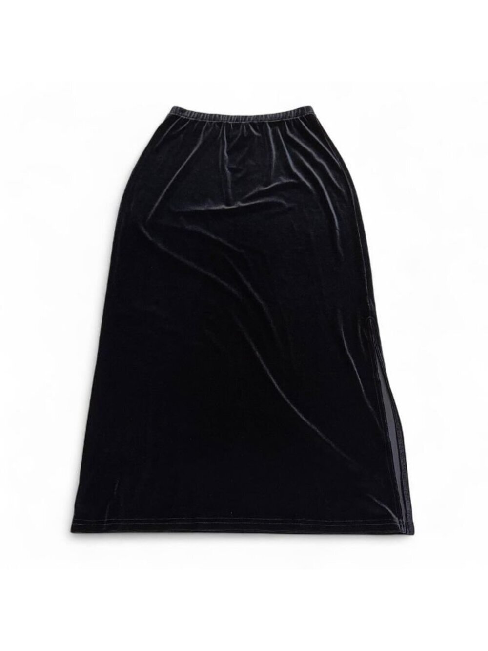 Vintage 90's Velvet Slip Skirt Women's Medium Black Whimsigoth Witchy Goth Fall